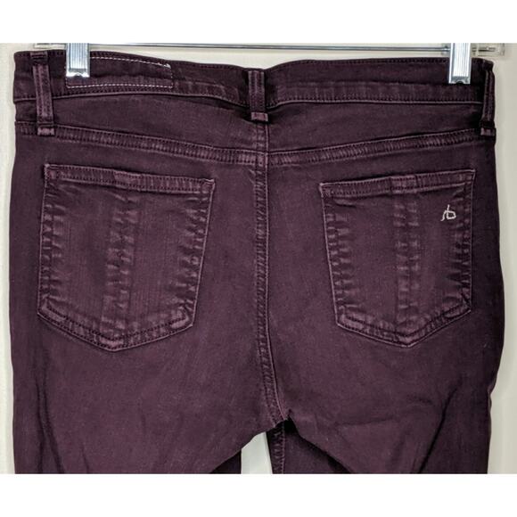 Rag & Bone/JEAN The Skinny Jeans 26 Denim Slim Bodycon Wine Burgundy Oxblood - Picture 6 of 8